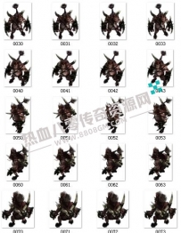 传奇怪物素材,犀牛战士，标准动作360张图GW011