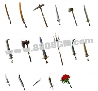 复古高清传奇武器，白花武器，玫瑰武器，木剑，八荒等